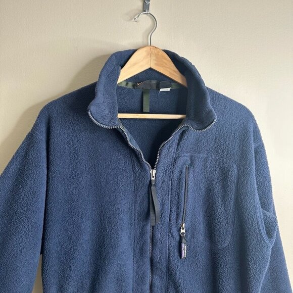 Vintage Patagonia Synchilla Jacket Deep Pile Fleece Womens M Navy Blue Made USA‎ - Picture 2 of 11